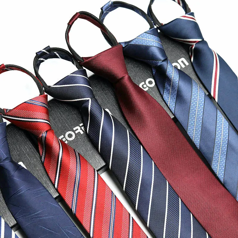 48*6 Cm Mannen Stropdas Bedrijf Formele Kleding Dragen Streep Effen Kleuren Rits Stropdas Voor Mannen slim Skinny Tie