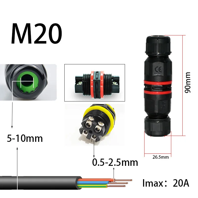 Elektrische Wasserdicht Terminal Kabel Stecker IP68 Drei-Weg Elektrische 2/3/4Stift Draht Ich bin Freien Unterwasser Schraube Hause verbesserung: L / Armee Grün