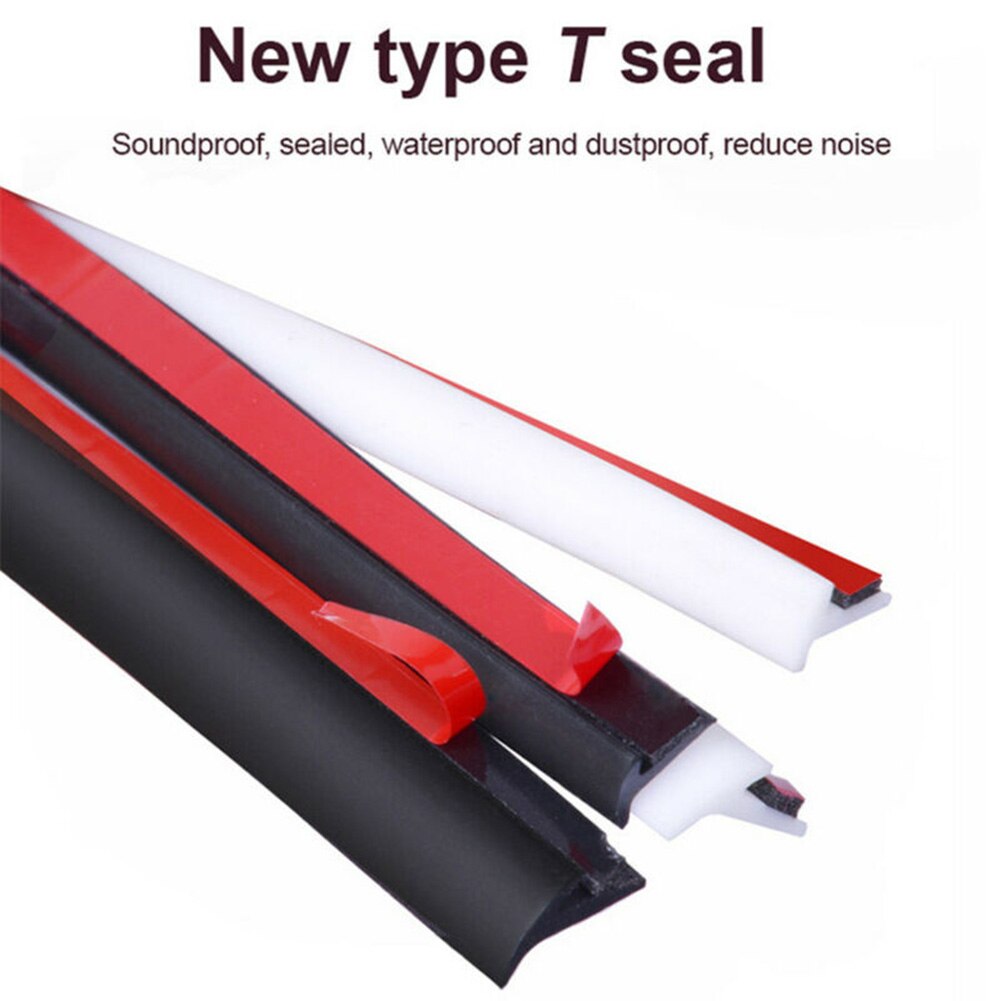2M T-Type Rubber Sealing Strip Zwart Voor Auto Edge Trim Bumper Lip Side Rok En
