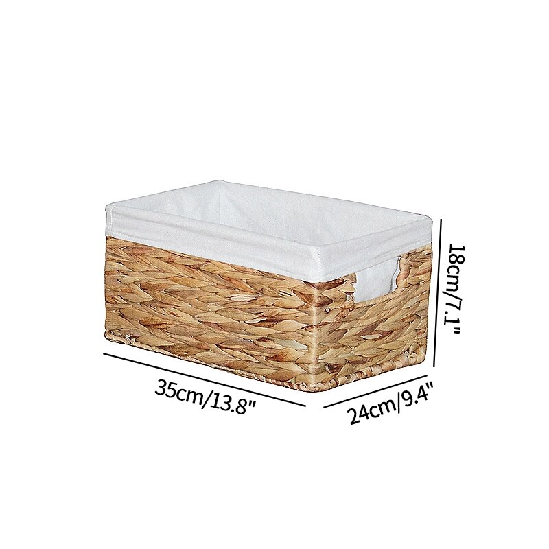 Woven Storage Baskets Laundry Basket Straw Rattan Closet Cabinet Storage Hamper Kitchen Sundries Organizer Clothes Toy Container: Laundry basket M