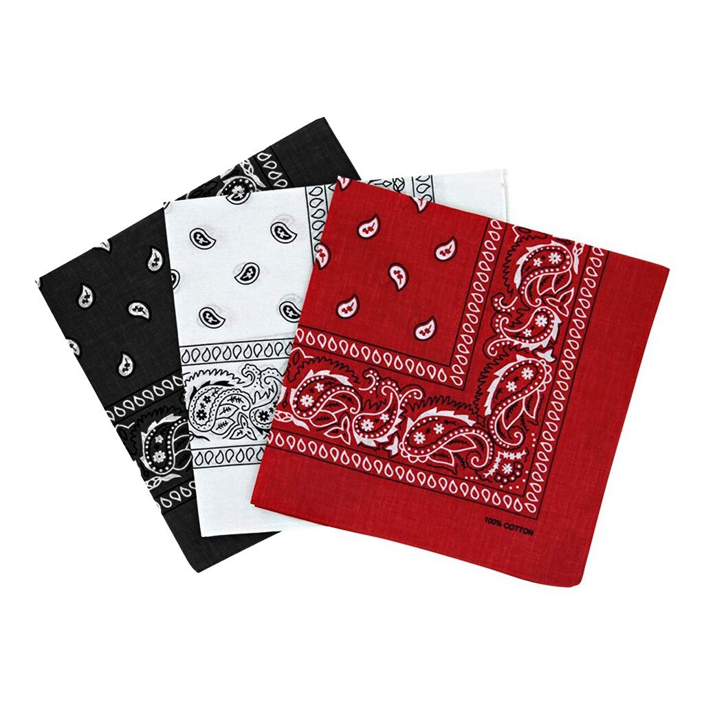 3 PCS Hip Hop Printing Handkerchief Bandana Men Women Sports Bandana Scarf Double Sided Head Wrap Scarves Headwear