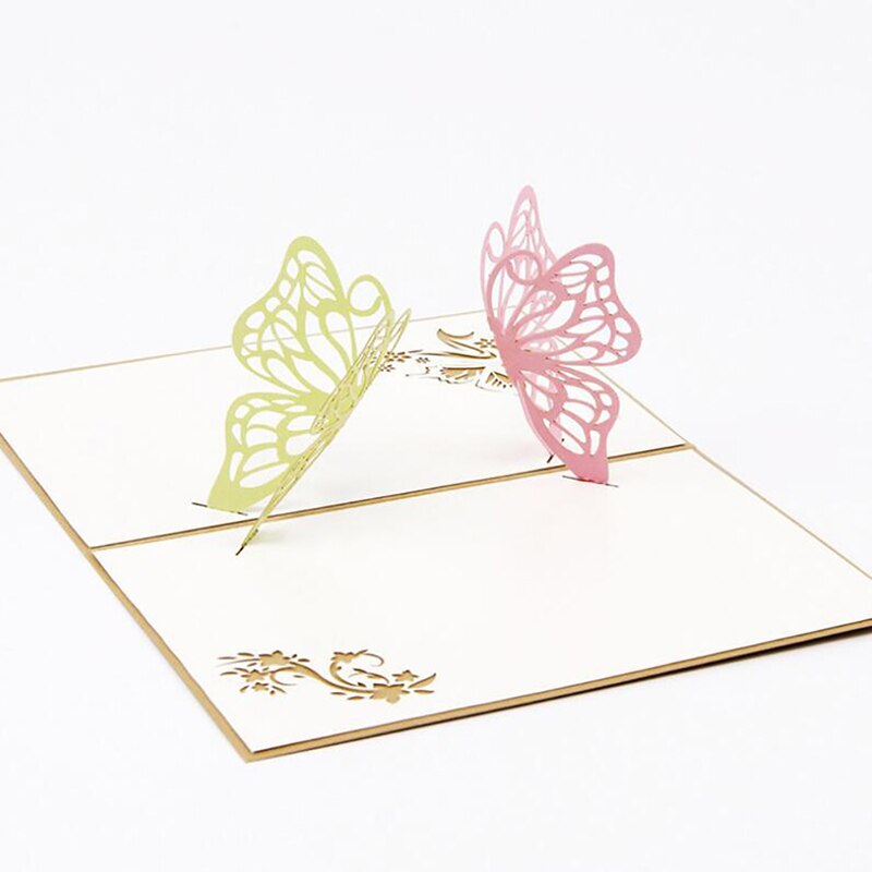3D Pop UP Invitations Butterfly Card Paper Birthday Greeting Cards Tourist Postcard Save The Date Card