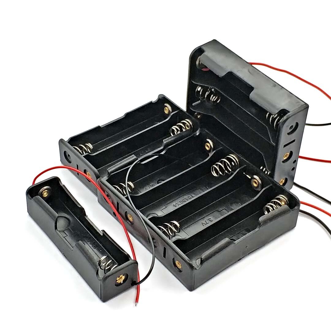 18650 Battery Storage Box Case DIY 1/2/3/4 Slot Way DIY Batteries Clip Holder Container with Wire Lead Pin