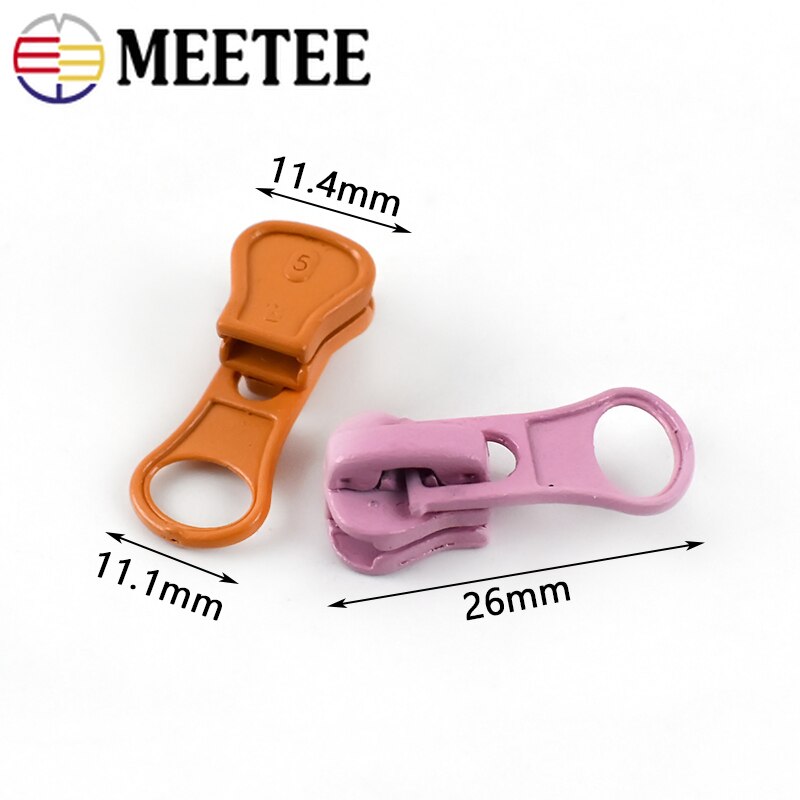 Meetee 10pcs 5# Resin Zipper Head Thick Candy Color Zipper Pull Slider DIY Repair Pillow Quilt Bedding Bags Sewing Clothes ZT005