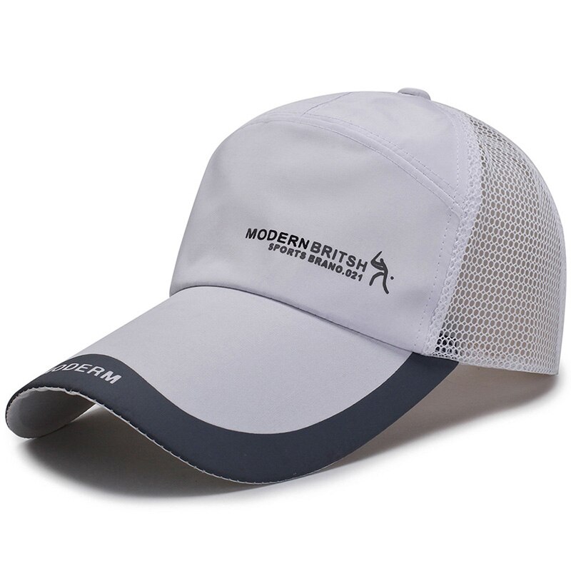 Men Women Golf Sunshade Breathable Baseball Mesh Hat Sport Quick-drying Sunscreen Cap Hip-Hop Adjustable Canvas Fishing Hat P14: A White