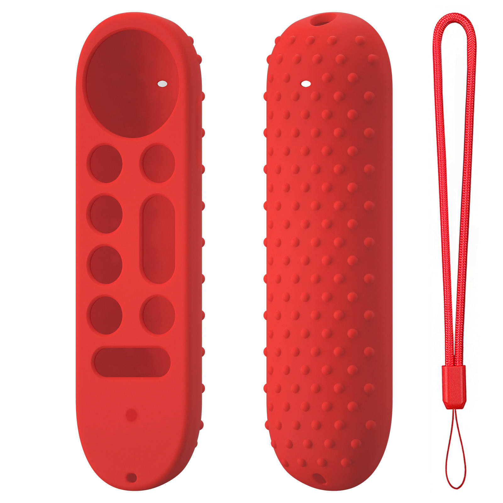Silikonowe etui ochronne ze smyczą do Google TV Streamer 4K 2024 Voice Remote Control Anti-Slipping Protection Cover Shell: FIOLETOWY