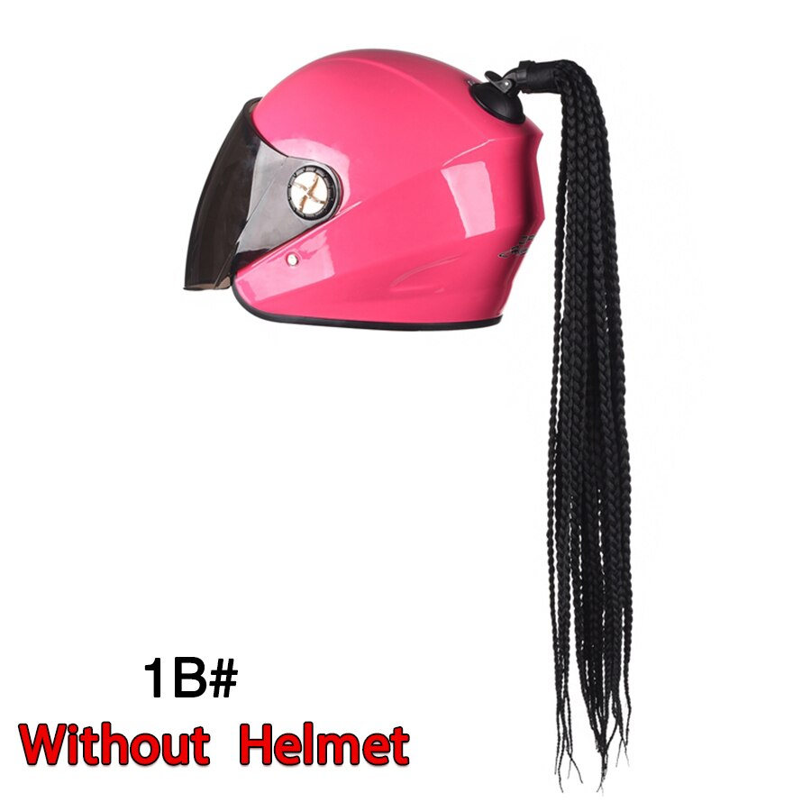 Casque de moto en queue de cochon ombré, rampe dégradé, queue de cheval tressée avec ventouse, décoration Punk, queue de cheval tressée: 1b