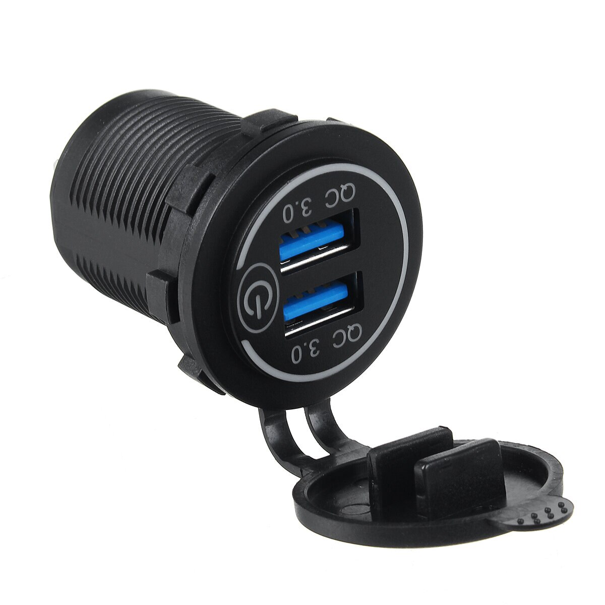 Dual Usb-poort Auto-oplader Socket Qc 3.0 Snel Opladen Outlet Auto Vrachtwagen Boot Rv