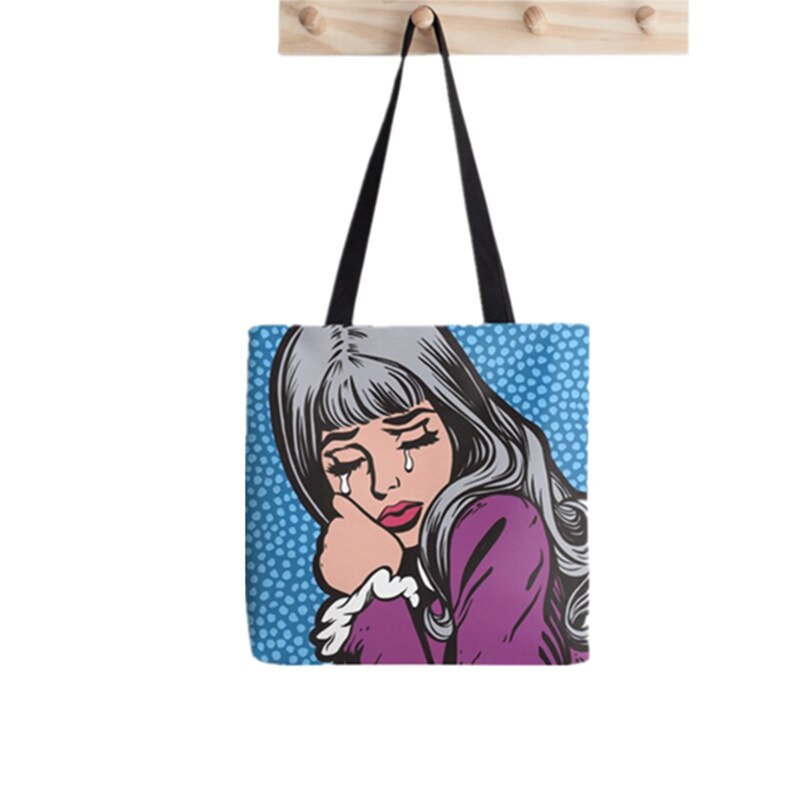 Shopper Sphynx Cat Cartoon printed Tote Bag women Harajuku shopper handbag girl Shoulder shopping bag Lady Canvas Bag: F787