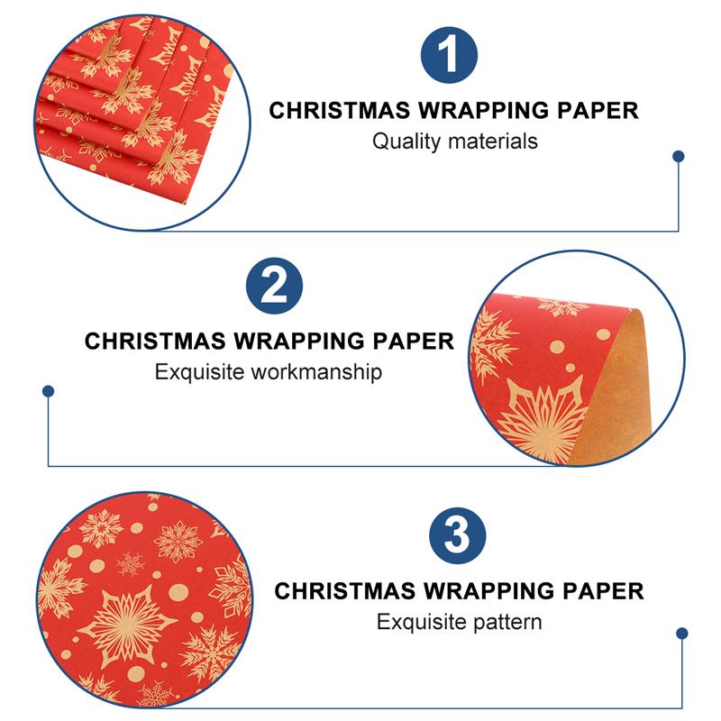 6 Stuks Kerst Inpakpapier Retro Eu Stijl Verpakking Papier Verpakking Papier