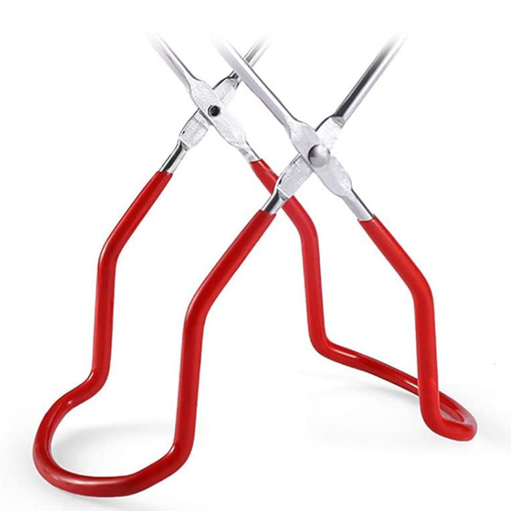 Canning Jar Lifter with Grip Handle Stainless Steel Can Lifter Tongs Jar Clip Heat Resistance Anti-clip Mason Jar Glass Lifter