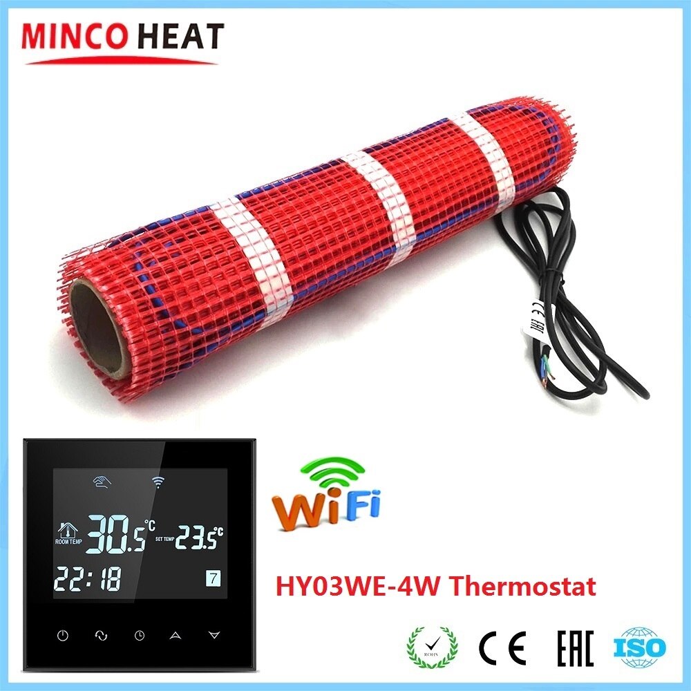 MINCO HEAT 50cmX2m 1m2 Underfloor Heating Warm Mat 150w/m2 Electric Heater Under Tile with Smart WiFi Thermostat