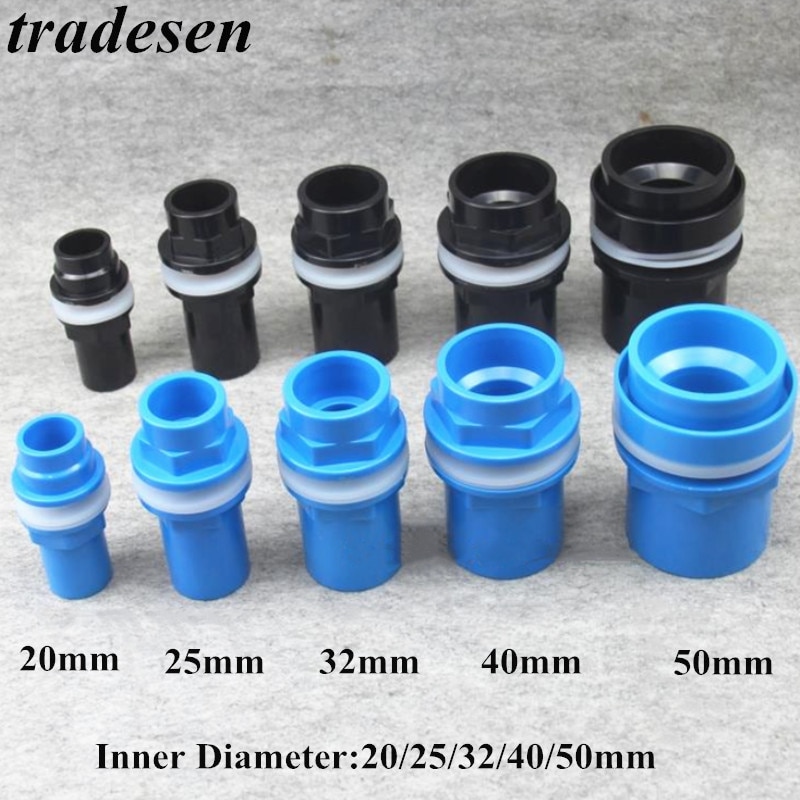 1Pcs I.D.20-50mm Thicken Aquarium Drainage Connector Fish Tank PVC Pipe Drain Joint Garden Home Hydroponic Water Tube Fittings