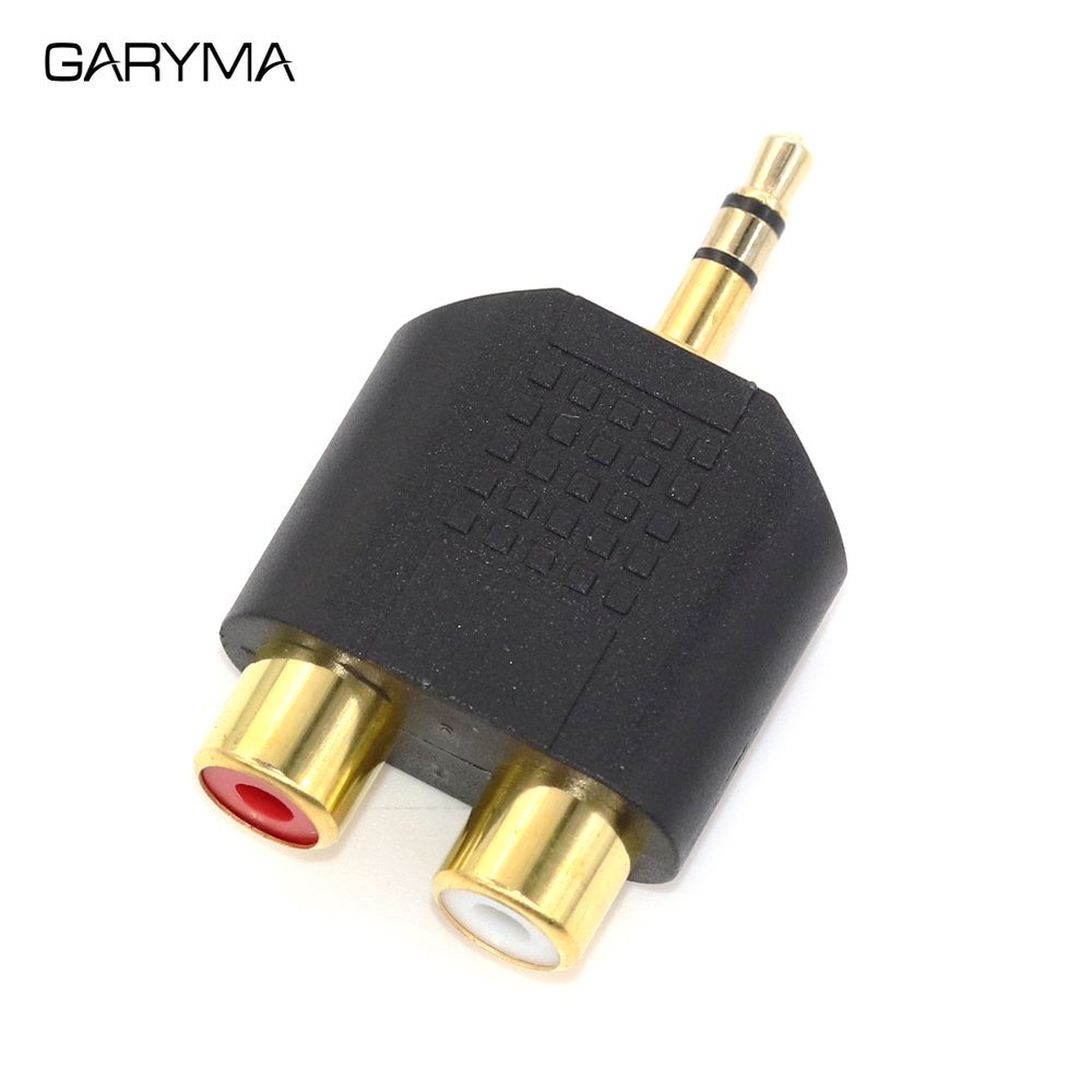 Vergoldeter 3,5mm Stereo-Stecker auf Doppel-RCA-Buchse Adapter y Splitter RCA-Audio--Adapter-Anschluss