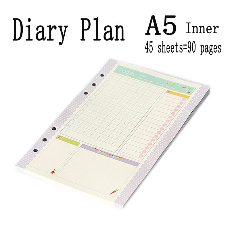 A5 leren kaft spiraal notitieboek ringband index tabbladen penhouder vulmiddel agenda planner accessoires dagboek: 3