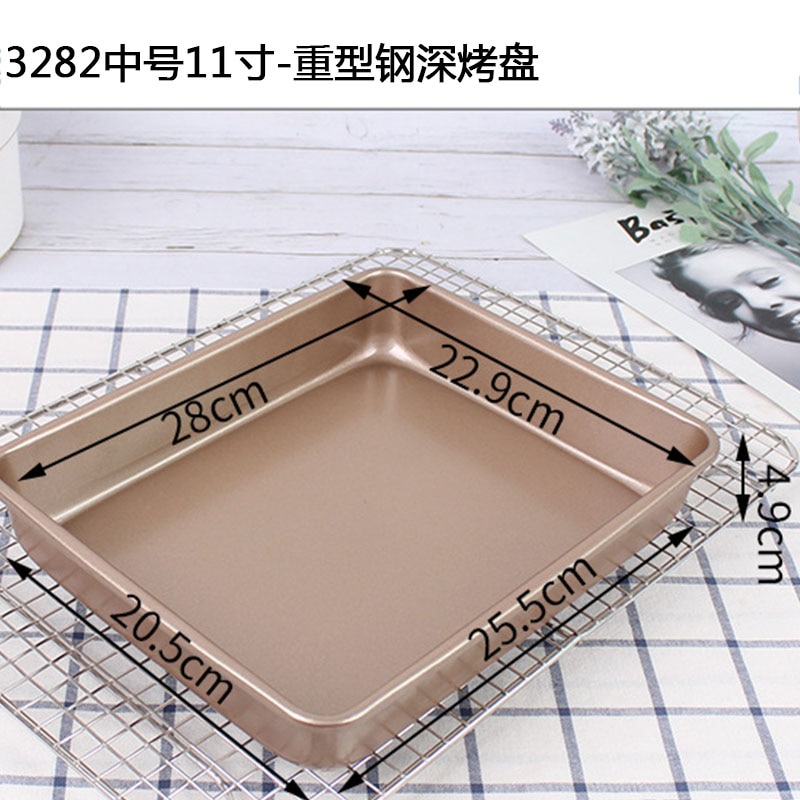 Yomdid Rechthoek Cake Bakken Pannen Duurzaam Zware Stalen Cookies Biscuit Cake Bakplaat Keuken Non-stick Pizza Brood Gebakken tool: 3282