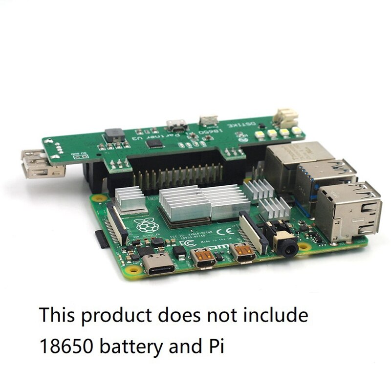 DSTIKE Pi Power Bank - 5V 3A Output - Single 18650 Battery - for Raspberry Pi
