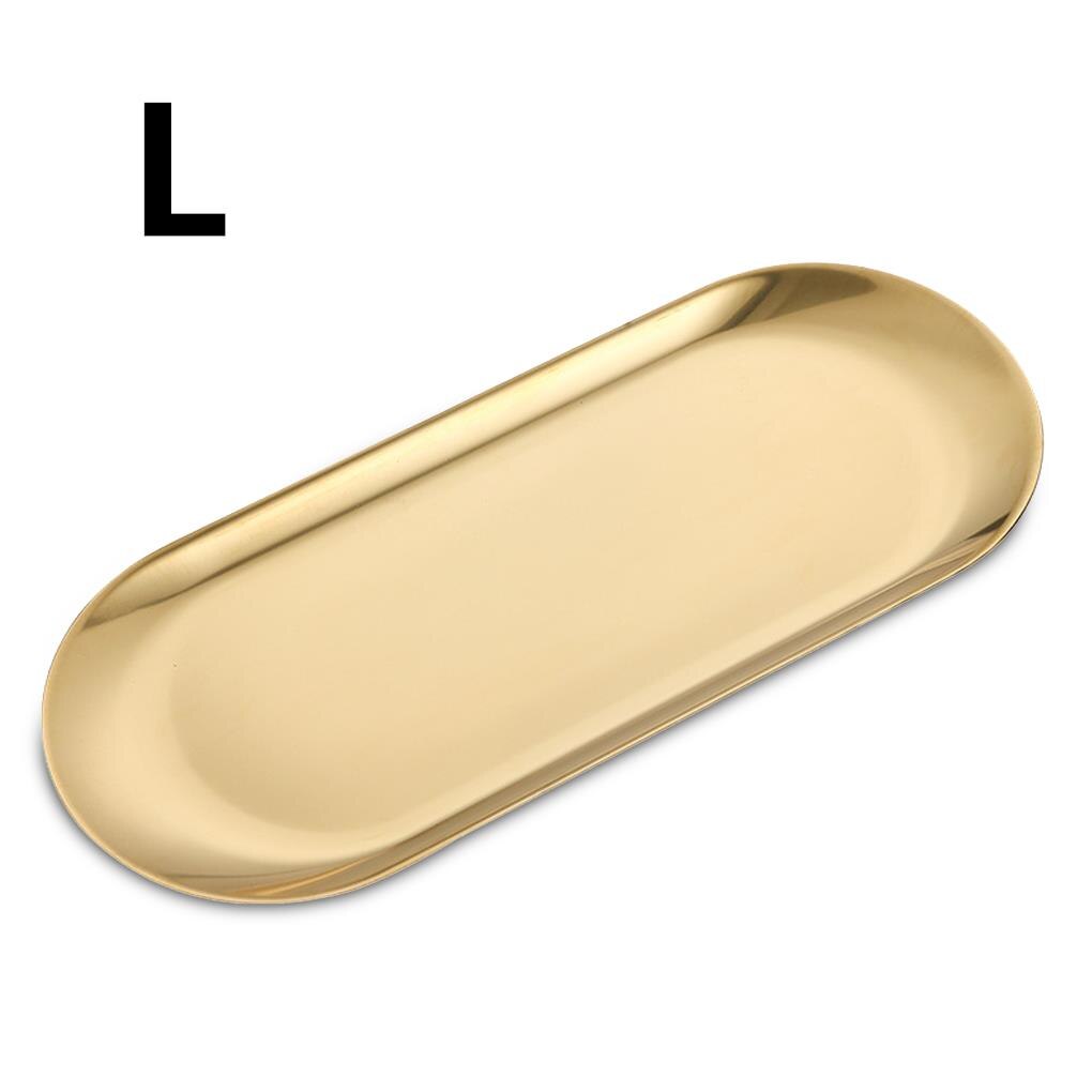 Cake Storage Dining Plate Snack Western Bread Toast Dessert Tray Home Stainless Steel Dish Ring for Party Banquet: Brown
