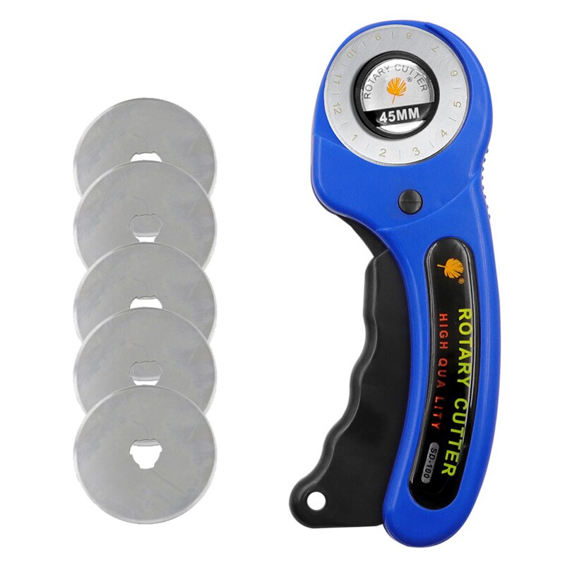 Leather Craft Rotary Cutter 45mm Leather Cutter DIY Patchwork Sewing Quilting Patchwork Hob Circular Blades Fabric Cutting Tool: Blue