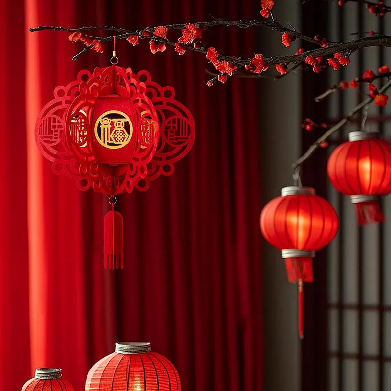 Palace Lantern Red Chinese Year Palace Lantern With Chinese Character 'FuSpring Festival Lucky Pendant Chinese Traditional