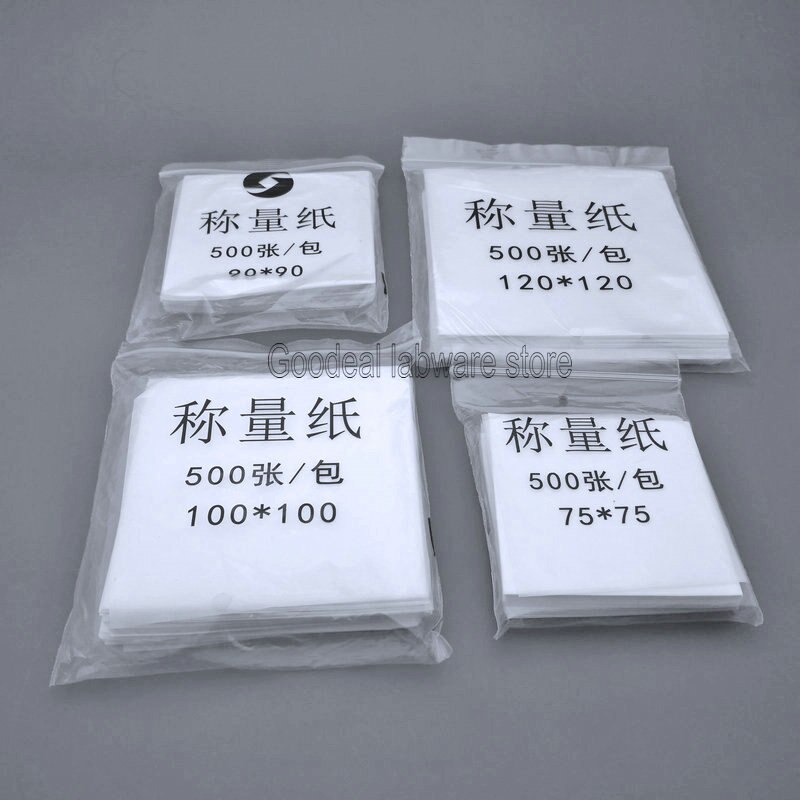 500pcs/pack Lab Square 60/75/90/100/150mm Sulfate Weighing Paper for Teaching Instrument Balance