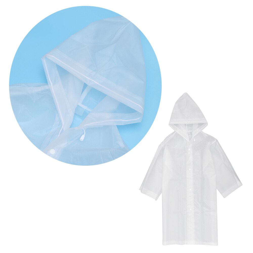 Kid Raincoat Simple EVA Thickened Translucent Raincoat for Girl Kid Child (Blue): White