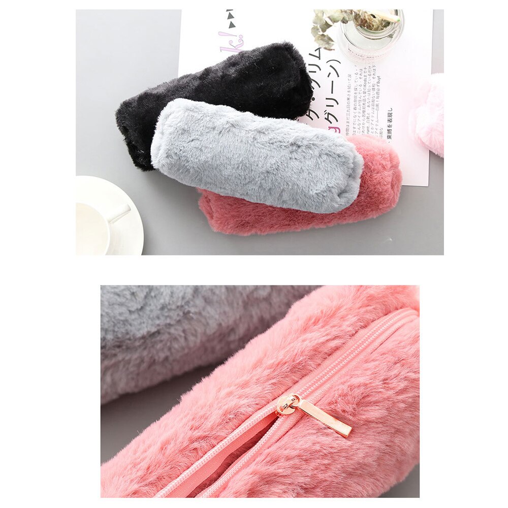 Cartuchera Kawaii de pelo bonito encantador estuche para lápices para niñas, bolsa de lápices para estudiantes, cartuchera de papelería, cartuchera, bolsa para lápices para escuela Sup