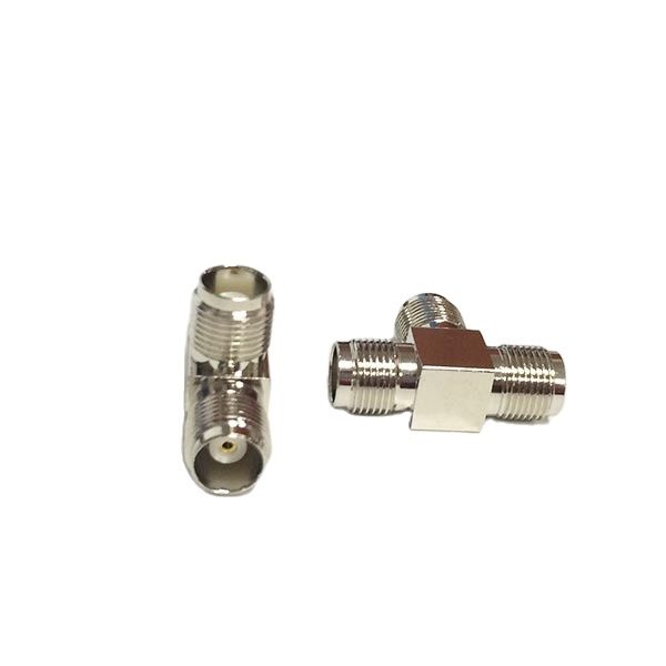 1Pc Tnc Vrouwelijke Jack Naar 2X Vrouwelijke Jack T-type Splitter Rf Coax Adapter Converter Connector Recht Vernikkeld