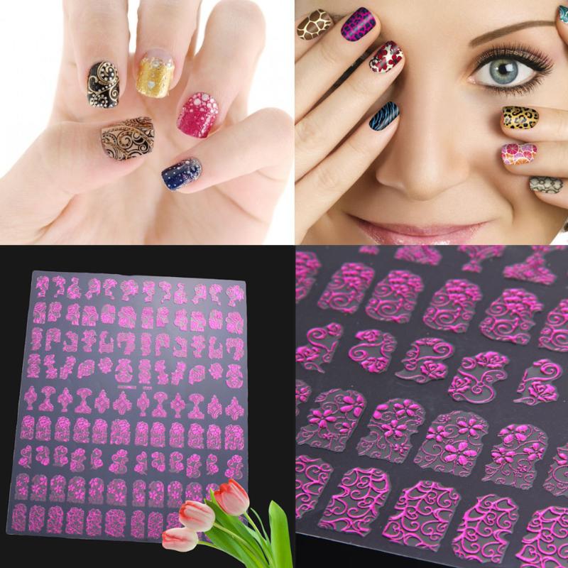 108Pcs 3D Diy Bloem Nail Art Stickers Bloem Water Transfer Nail Art Stickers Manicure Tips Decals Nail Art Decoraties