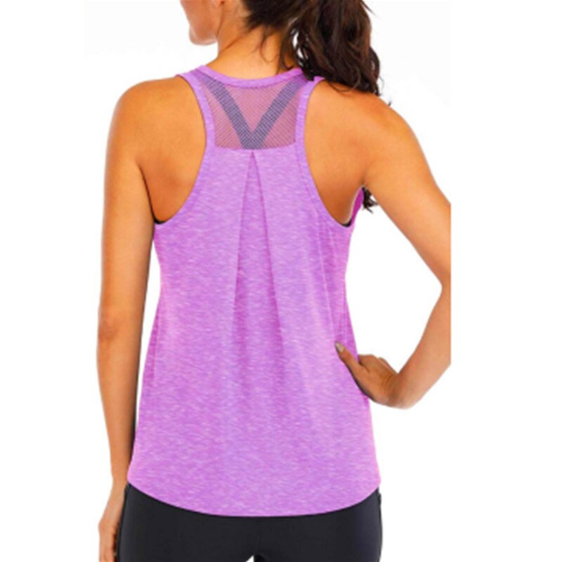 Top deportivo para mujer, Top de entrenamiento, camiseta sin mangas de malla con espalda cruzada para Yoga, ropa de gimnasio, chaleco deportivo sin mangas para entrenamiento