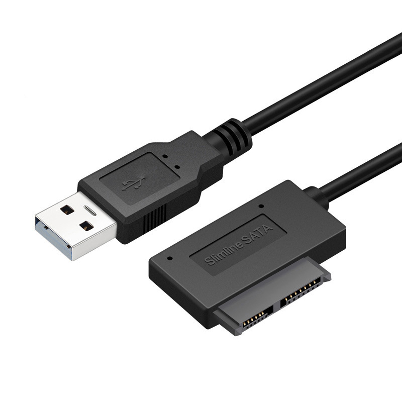 35CM adaptateur USB PC 6P 7P CD DVD Rom SATA vers USB 2.0 convertisseur mince Sata 13 broches câble de lecteur pour PC portable ordinateur portable