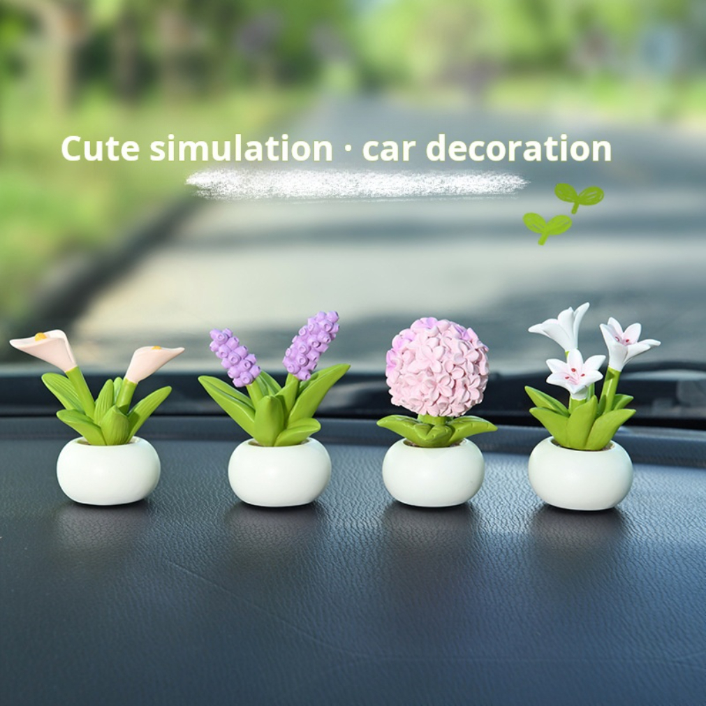 Mini flower pot decorative item, resin decoration, suitable for use on a work desk or as a small decorative item for a cross-bor
