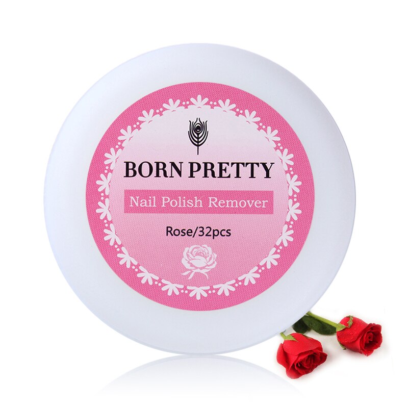 Geboren Pretty Professionele Nagellak Remover Pads Draagbare Vochtig Nat Papier Smaak Nail Art Varnish Snelle Remover Gereedschap 32 Stks/doos: Rose