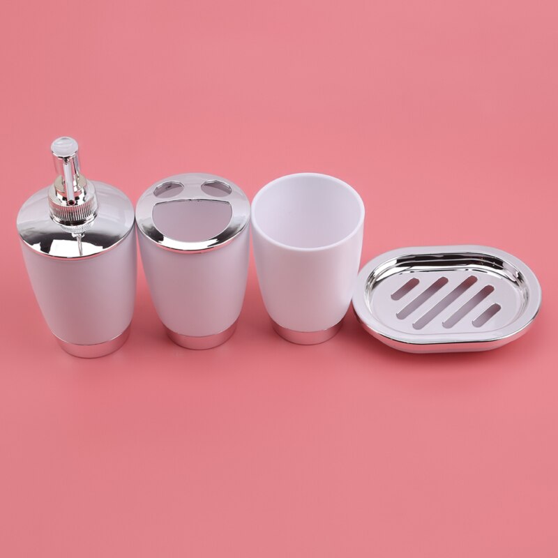 Ensemble de salle de bain Couple bain de bouche tasse plateau en plastique bain de bouche tasse savon porte-brosse à dents ensemble d'accessoires de salle de bain: white