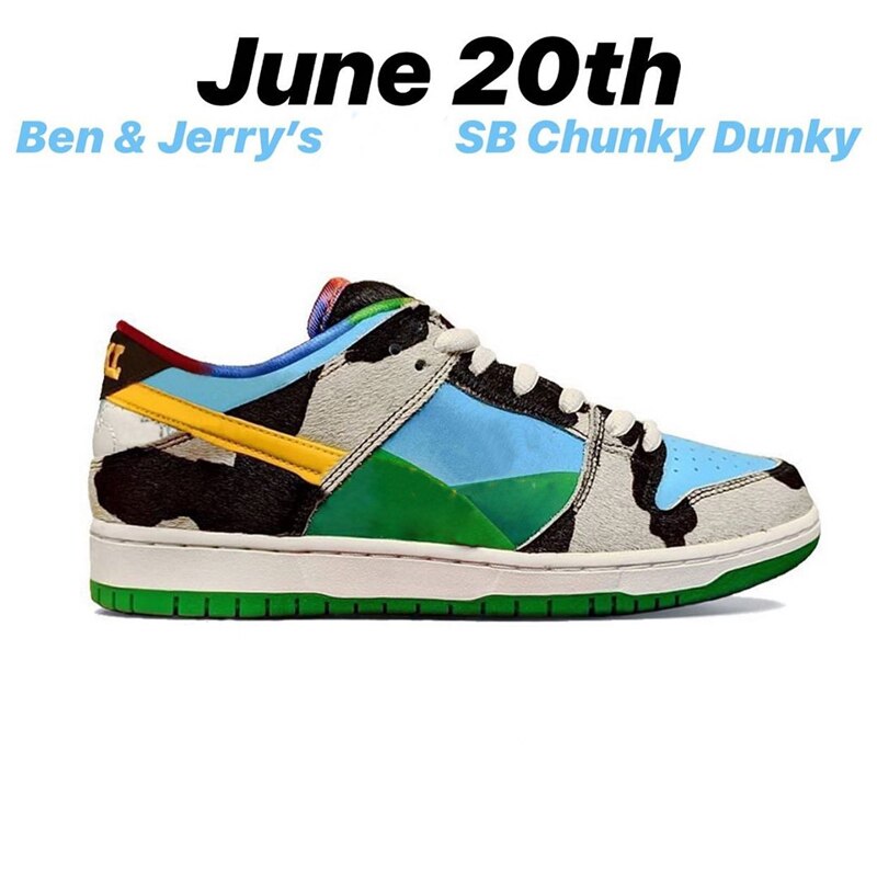 Ben Jerrys x SB Dunks-zapatillas para correr, auténticas, bajas y gruesas, Dunky, blancas, Lagoon, Pulse Black, universales, CU3244-100, novedad de
