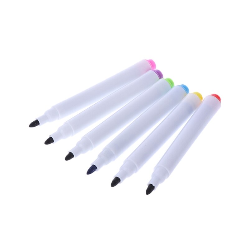 Rotulador borrable de pizarra blanca para niños, suministros de papelería para escuela y oficina, suministros para profesores, 4/5/6/8/10/12 Uds.: 6pcs black
