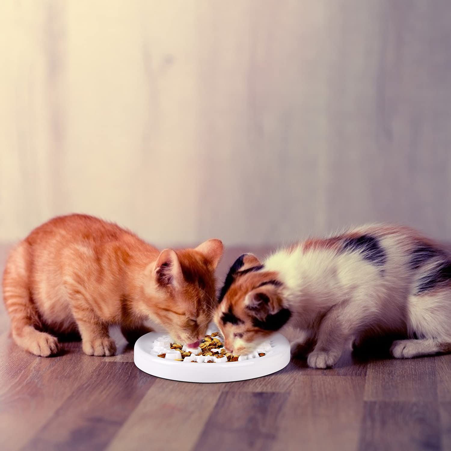 Comedero lento para gatos, tazón de alimentación lenta, rompecabezas de cerámica para gatos, diversión interactiva, Bloat para dejar de comer, cuencos para perros y Mascotas
