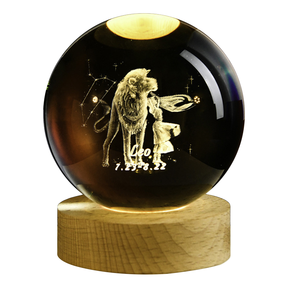 Usb 3d Kristallen Bol 12 Constellatie Led Nachtlampje Decor Lichtgevende Projectoren Slaapkamer Decor Nachtlampgeschenken Voor Kinderen Paar: S / Licht Groen