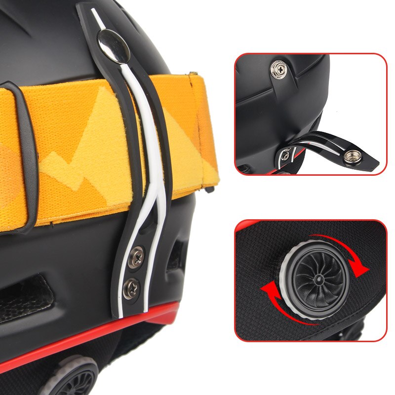 Capacete de neve unissex, capacete de segurança moldado integralmente para inverno, esportes ao ar livre, snowboard, ski