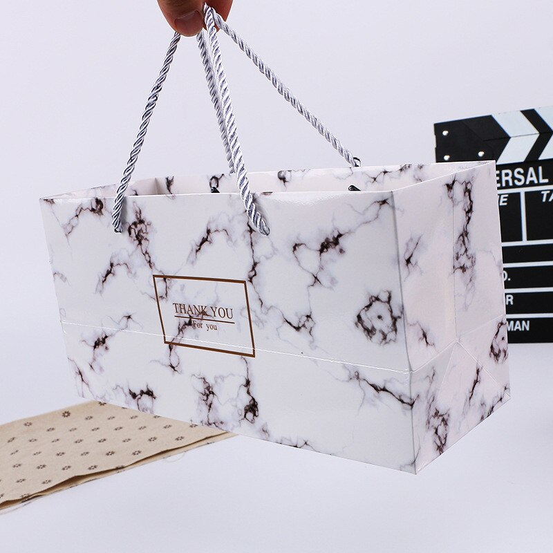 Kreative Flamingo Box Marmor Papier Tasche Dragee Cookies Tote Taschen Hochzeit Schokolade Kuchen Verpackung Papier Boxen Party Supplies: marble bag