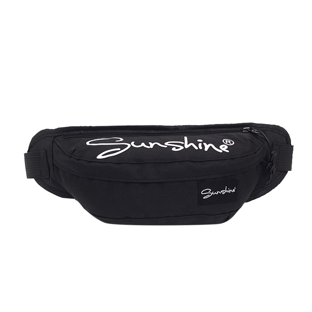 Waist Pack Contrast Color Chest Bag Men's And Women‘s Simple Leisure Oxford Sport Fitness Waist Packs #ss: Black