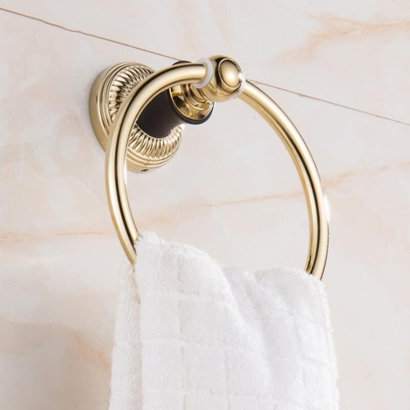 304 Stainless Steel Rose Gold/Gold Towel Ring Towel Hanging Ring Round Simple European Bathroom Accessories