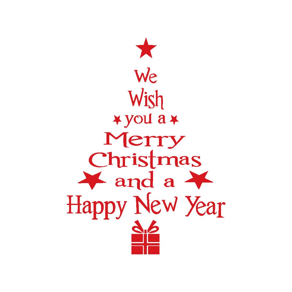 Merry Christmas Window Wall Stickers Posters Decals Waterproof Blessing Happy Year Christmas Tree Letters Xmas