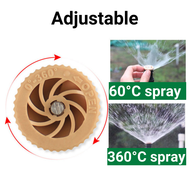 Vandsprinkler 1/2 tommer gevind plast 0-360 grader justerbar gård have græsplæne vanding kunstvandingsdyse han/hun ledning