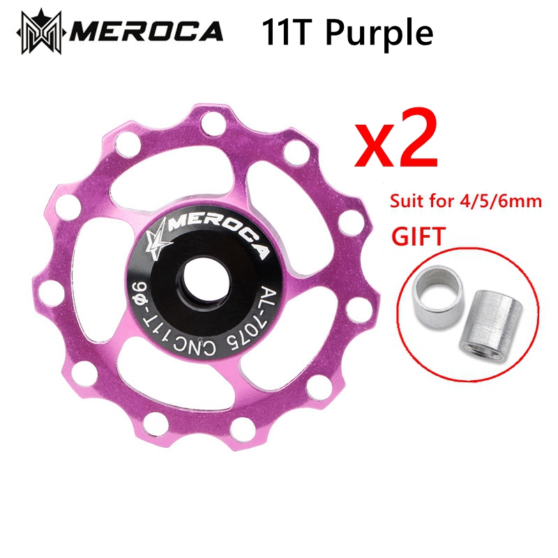 MEROCA 2 stücke MTB Rennrad Schaltwerk Rolle einstellen Fahrrad Jockey führen Rad Unterstützung 8-11 Geschwindigkeit 11T 13T für Shimano Sram: Marine Blau