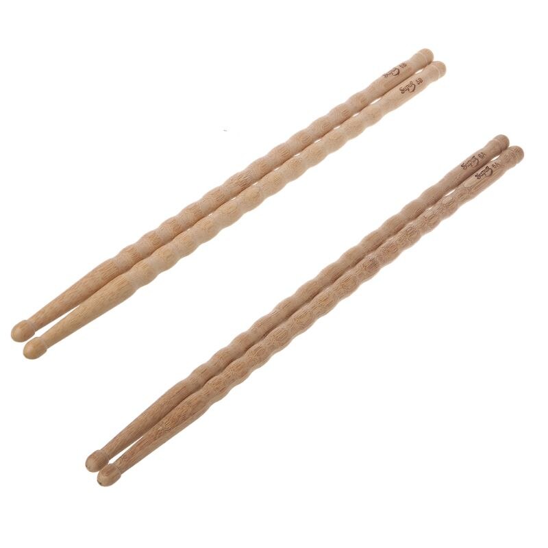 1 Pairs Golvend Patroon Bamboe Drumsticks 5B Drum Stok Duurzaam Praktische