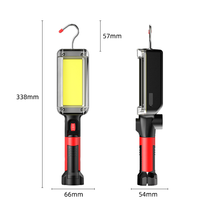 ledet arbeidslys kolbe flomlys 8000lm oppladbar lampe bruk 2*18650 batteri ledet bærbar magnetisk lys krokklemme vanntett