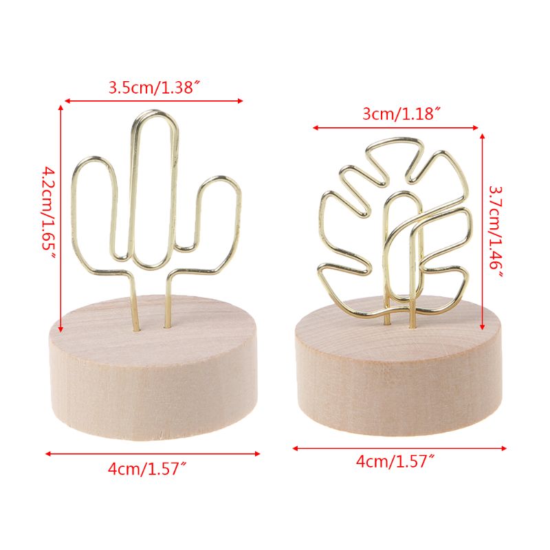 Memo Card Photo Message Picture Clip Note Clamp Table Numbers Round Wooden Base Holder For Wedding Party Decor