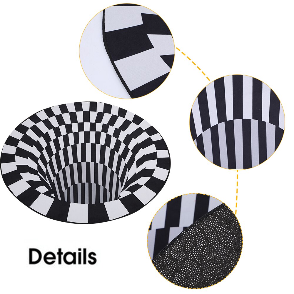 3D Vortex Visual Illusion Rug Printed 3d Mat Optical Illusion Area Rugs Carpet Floor Pad Non-slip Doormat Blanket For Home Decor