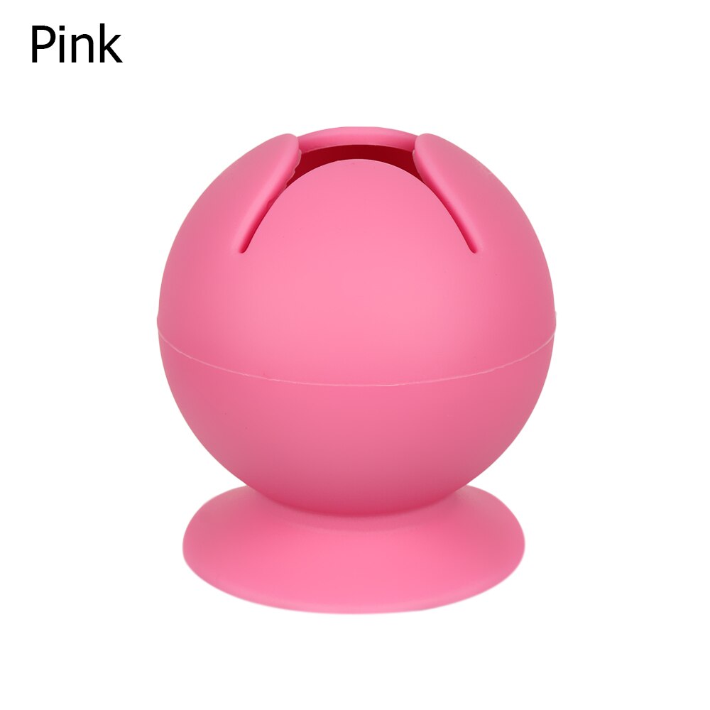 1PC Portable Opening Suction Cup Vinyl Weeding Scrap Waste Collector Household School DIY Handicraft Sewing Storage Accessories: Pink-Round